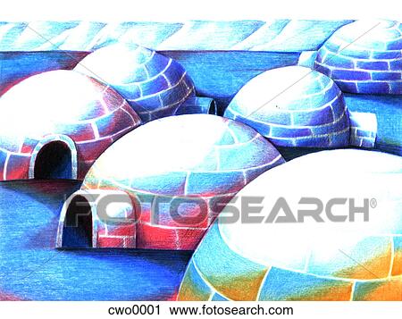 group of Igloos View Large Illustration Clip Art - group of Igloos. Fotosearch