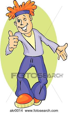 Stock Illustration - guy doing thumbs up sign. Fotosearch