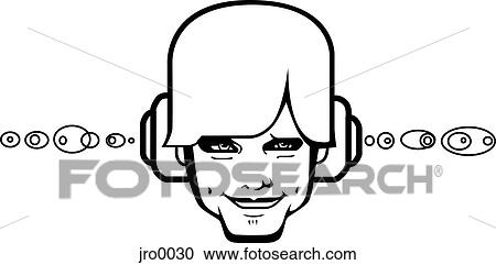 Clipart - guy wearing headphones. Fotosearch