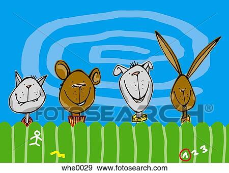 happy animals View Large Illustration Stock Illustration - happy animals. Fotosearch