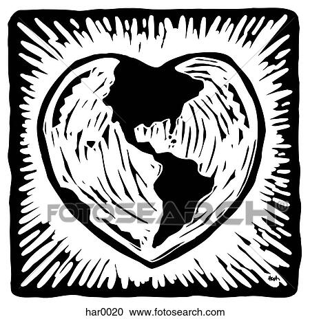 Heart Shaped Earth Clipart Har0020 Fotosearch