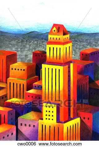high rise buildings View Large Illustration Stock Illustration - high rise buildings. Fotosearch