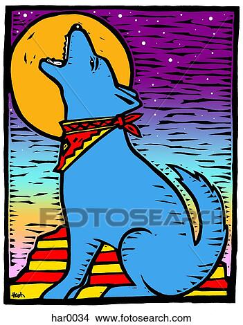 howling wolf View Large Illustration Stock Illustration - howling wolf. Fotosearch