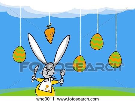 Clip Art - hungry rabbit. Fotosearch