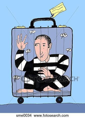 inmate locked in suitcase View Large Illustration Stock Illustration - inmate locked in suitcase. Fotosearch