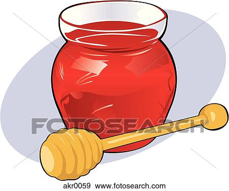 Stock Illustration - jar of honey. Fotosearch
