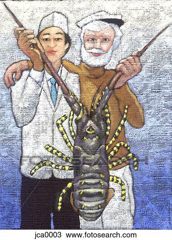 Drawing - lobster. Fotosearch