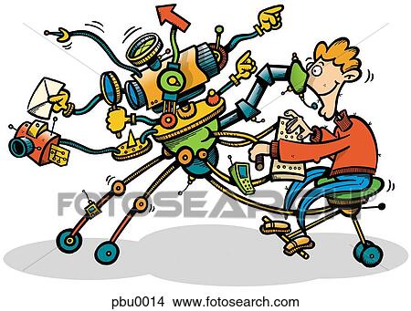 man behind the robot View Large Illustration Stock Illustration - man behind the robot. Fotosearch