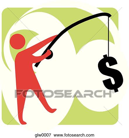 man fishing for money View Large Illustration Stock Illustration - man fishing for money. Fotosearch