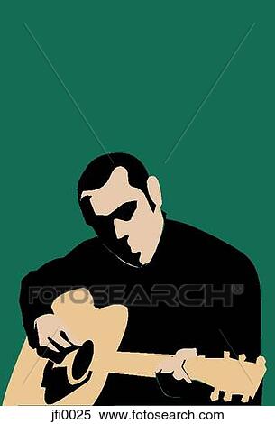Stock Illustration - man playing the guitar. Fotosearch