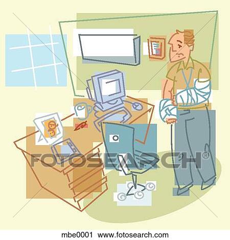 Clip Art - man wearing a cast. Fotosearch