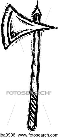 Stock Illustration - medieval axe. Fotosearch