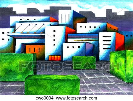 Stock Illustration - modern buildings. Fotosearch