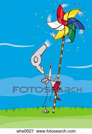 mouse using a blow dryer on a pinwheel View Large Illustration Stock Illustration - mouse using a blow dryer on a pinwheel. Fotosearch