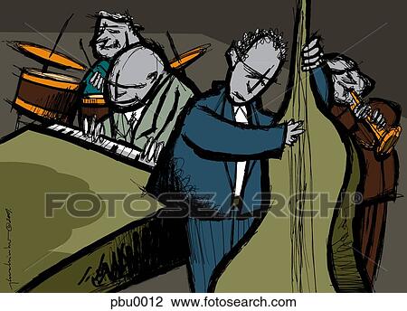 Drawing - musicians. Fotosearch