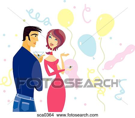 Stock Illustration - party with balloons. Fotosearch