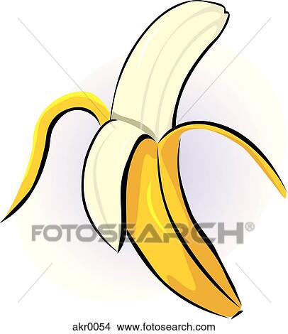 Stock Illustration - peeled banana. Fotosearch