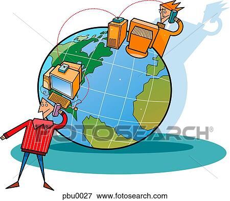 people communicating on opposite sides of the world View Large Illustration Stock Illustration - people communicating on opposite sides of the world. Fotosearch