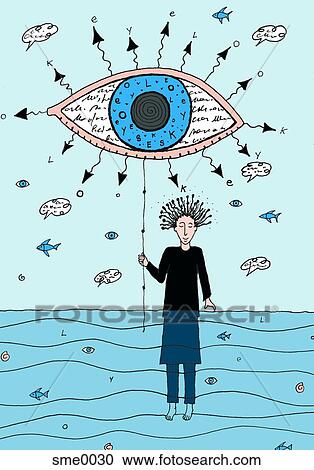 person holding an eye balloon View Large Illustration Clipart - person holding an eye balloon. Fotosearch