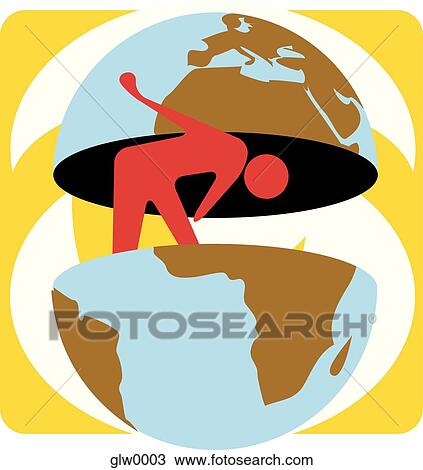 person looking inside the earth View Large Illustration Drawing - person looking inside the earth. Fotosearch