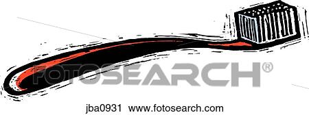 Clip Art - red toothbrush. Fotosearch