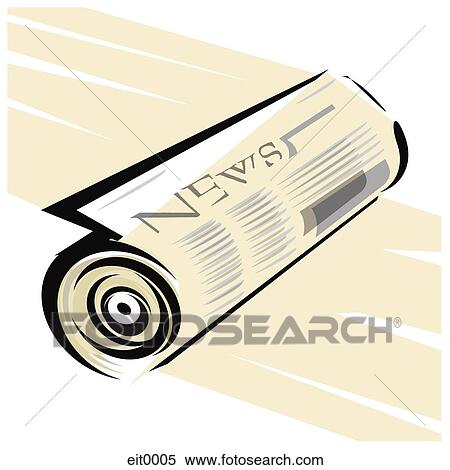 Stock Illustration - rolled up newspaper. Fotosearch