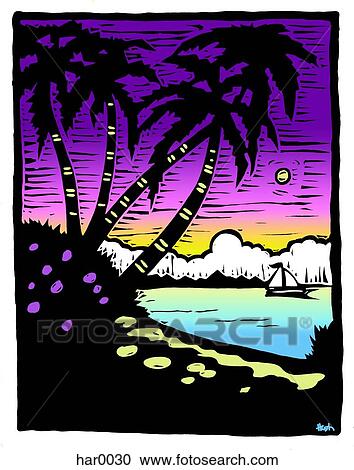 sailboat in the distance View Large Illustration Clipart - sailboat in the distance. Fotosearch