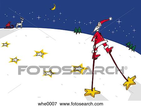 Stock Illustration - santa on stilts. Fotosearch