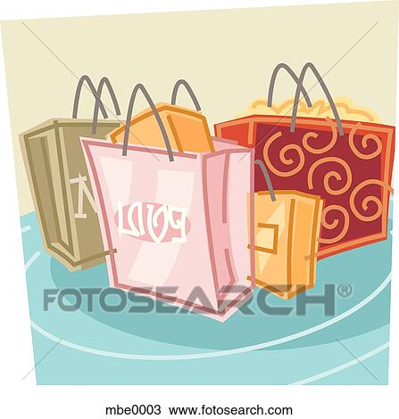 Drawing - shopping bags. Fotosearch