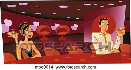 singles at a bar View Large Illustration Stock Illustration - singles at a bar. Fotosearch