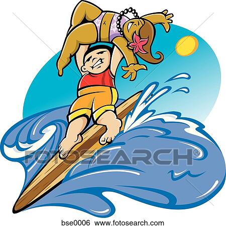surfer and girlfriend View Large Illustration Stock Illustration - surfer and girlfriend. Fotosearch