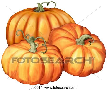 Stock Illustration - three pumpkins. Fotosearch