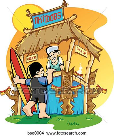 Stock Illustration - tiki toobs food stand. Fotosearch