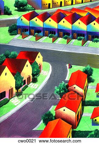townhome development View Large Illustration Clip Art - townhome development. Fotosearch
