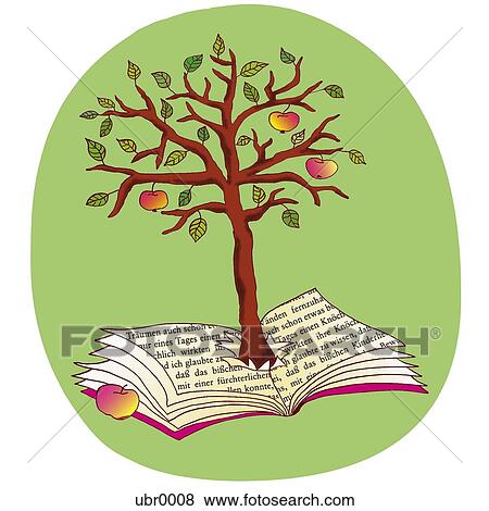 tree with a book for roots View Large Illustration Stock Illustration - tree with a book for roots. Fotosearch
