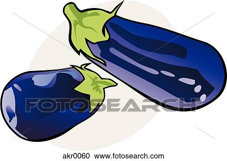 Clipart - two eggplants. Fotosearch
