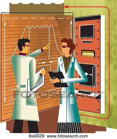 Stock Illustration - two scientists. Fotosearch