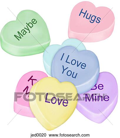 valentine candy hearts View Large Illustration Clipart - valentine candy hearts. Fotosearch