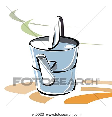Drawing - watering can. Fotosearch