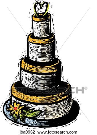 Wedding cake Drawing | jba0932 | Fotosearch