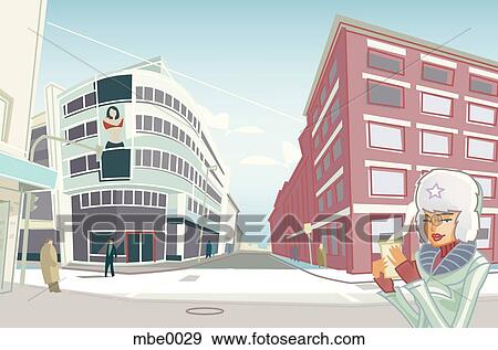 Stock Illustration - winter city. Fotosearch