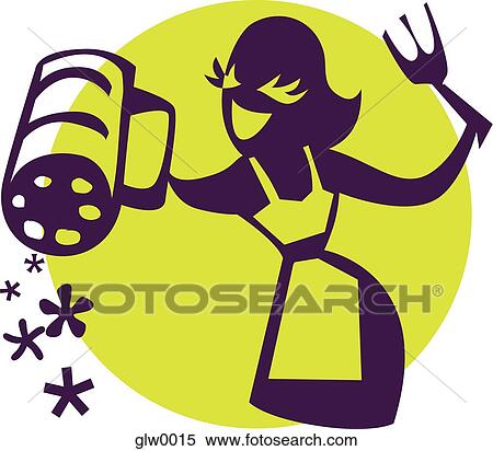 Stock Illustration - woman cooking with spices. Fotosearch