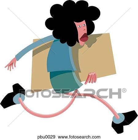 Stock Illustration - woman on the run. Fotosearch