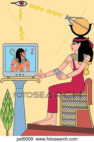 ancient egyptian watching television View Large Illustration Stock Illustration - ancient egyptian watching television. Fotosearch