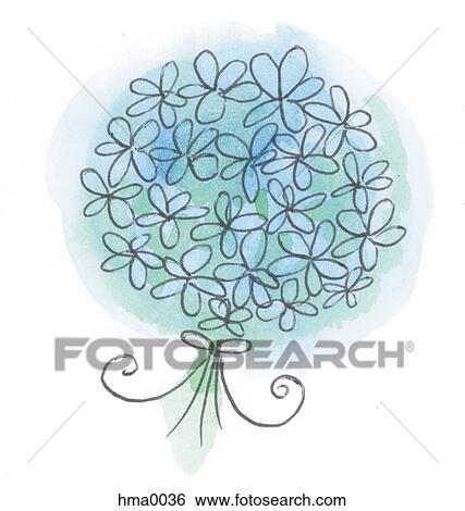 Blue flowers Stock Illustration | hma0036 | Fotosearch
