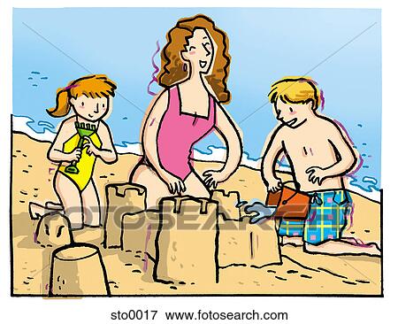 Building A Sandcastle With Mom Building A Sandcastle With Mom