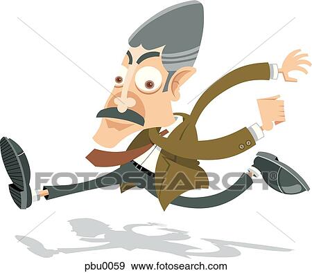 businessman in a hurry View Large Illustration Stock Illustration - businessman in a hurry. Fotosearch