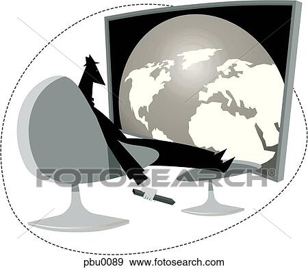 businessman looking at a map of the world View Large Illustration Stock Illustration - businessman looking at a map of the world. Fotosearch