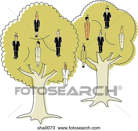 businesspeople growing on trees View Large Illustration Drawing - businesspeople growing on trees. Fotosearch