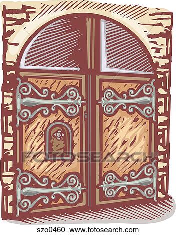 castle gate View Large Illustration Clipart - castle gate. Fotosearch